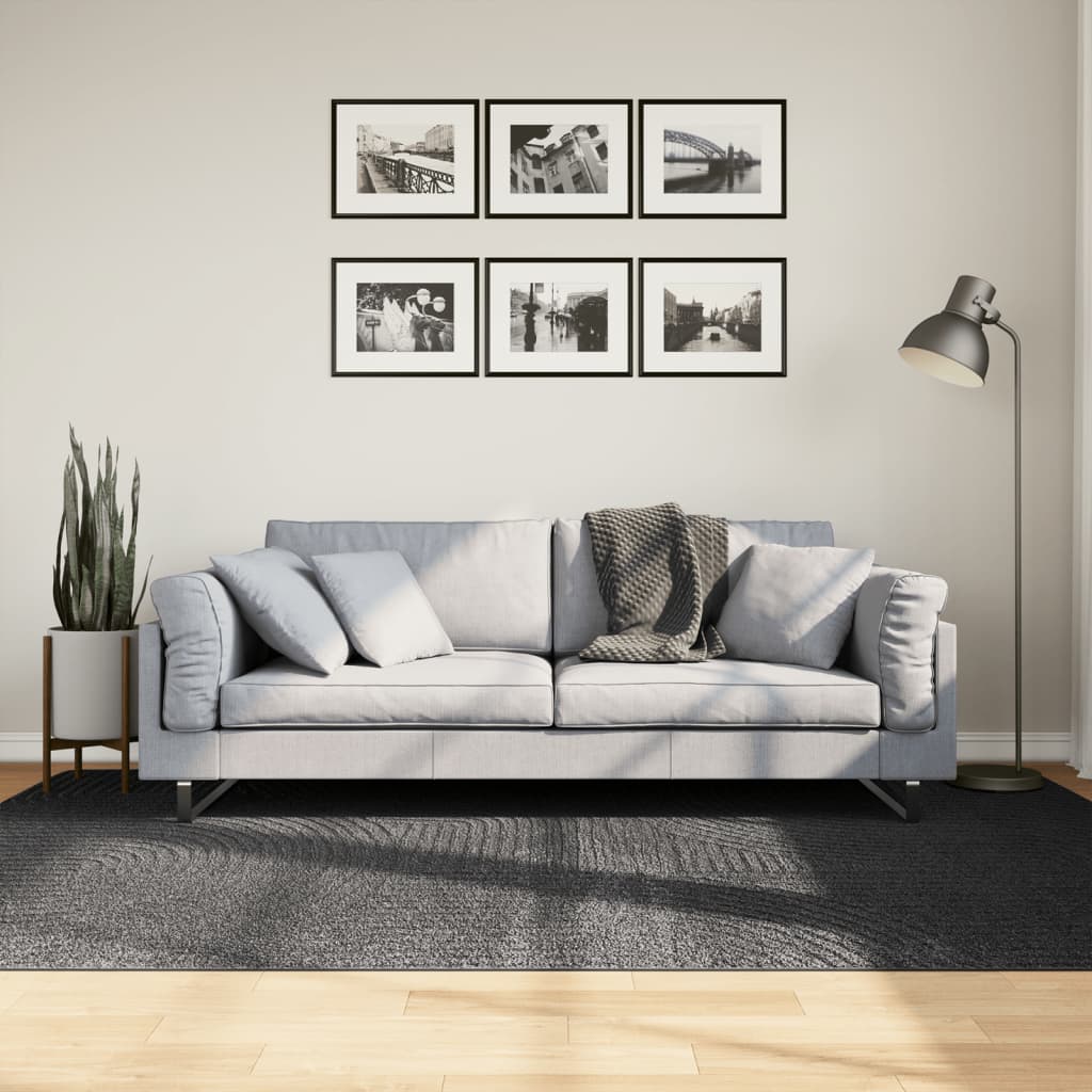 Rug IZA Short Pile Scandinavian Look Anthracite 160x230 cm - Direct Imports