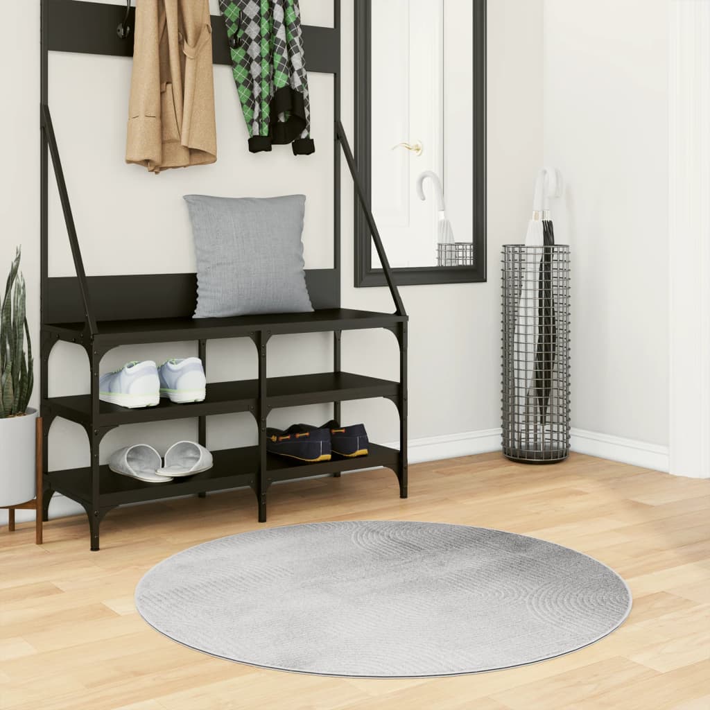 Rug IZA Short Pile Scandinavian Look Grey 100cm - All Things Good