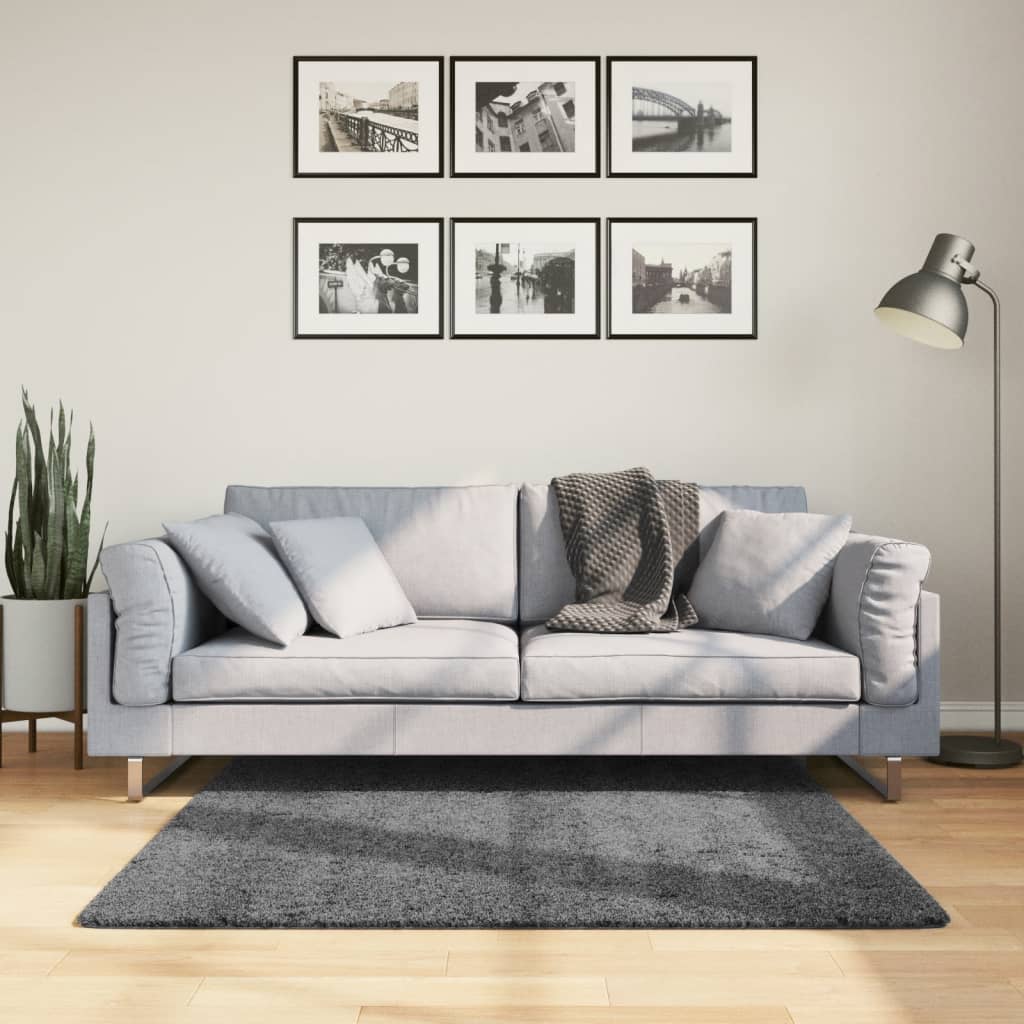 Rug OVIEDO Short Pile Anthracite 120x120 cm - Tyrell & Tyrell
