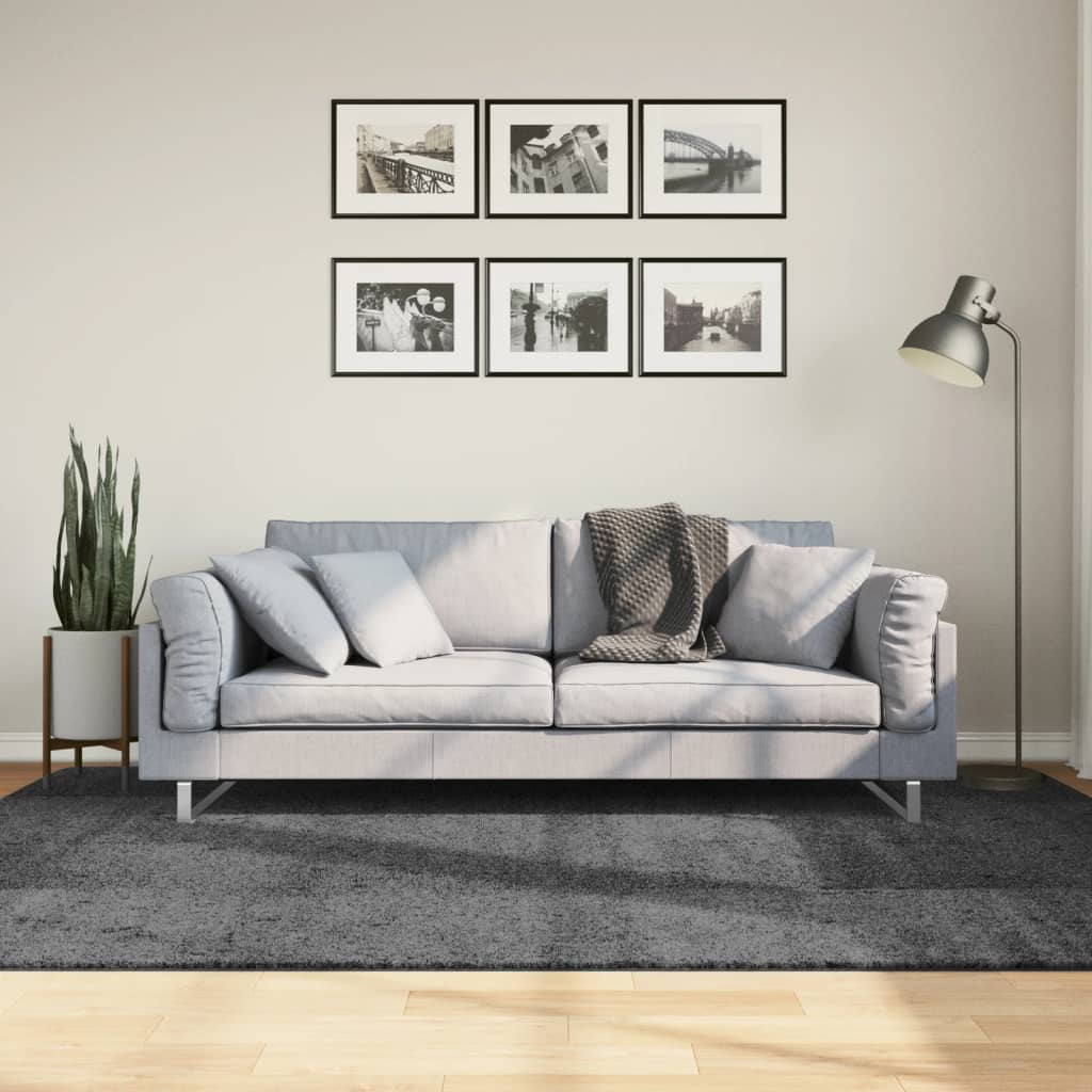 Rug OVIEDO Short Pile Anthracite 160x230cm - Style and Chic
