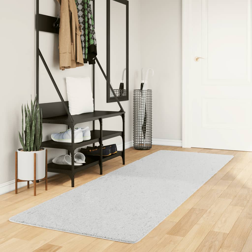 Rug OVIEDO Short Pile Grey 80x250cm - The Home Maker