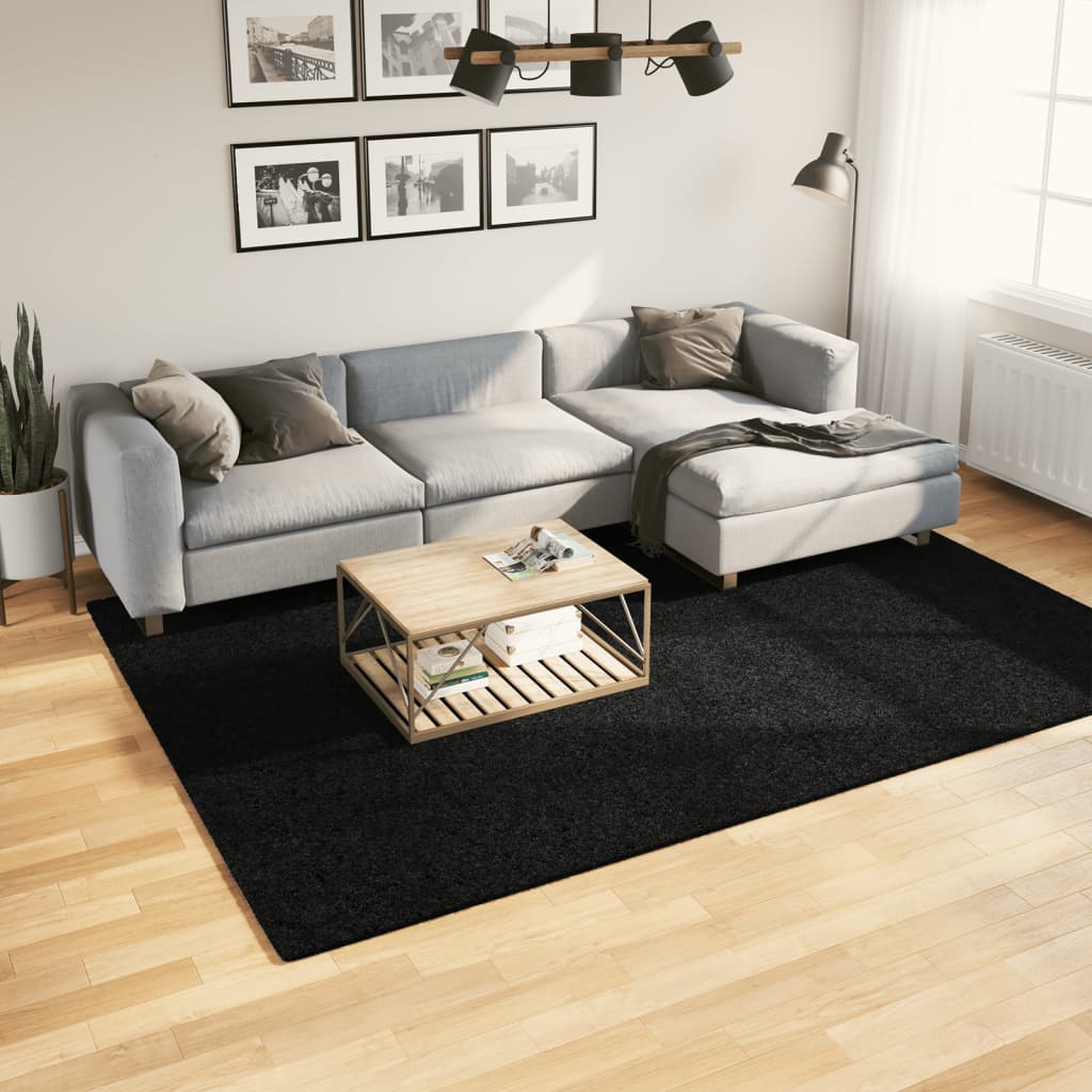 Rug OVIEDO Short Pile Black 200x280 cm - Merkel Designers