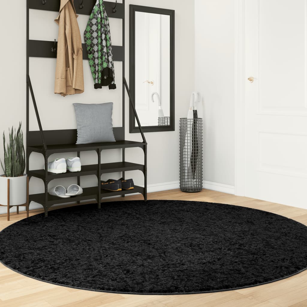 Rug OVIEDO Short Pile Black 200cm - Style and Chic