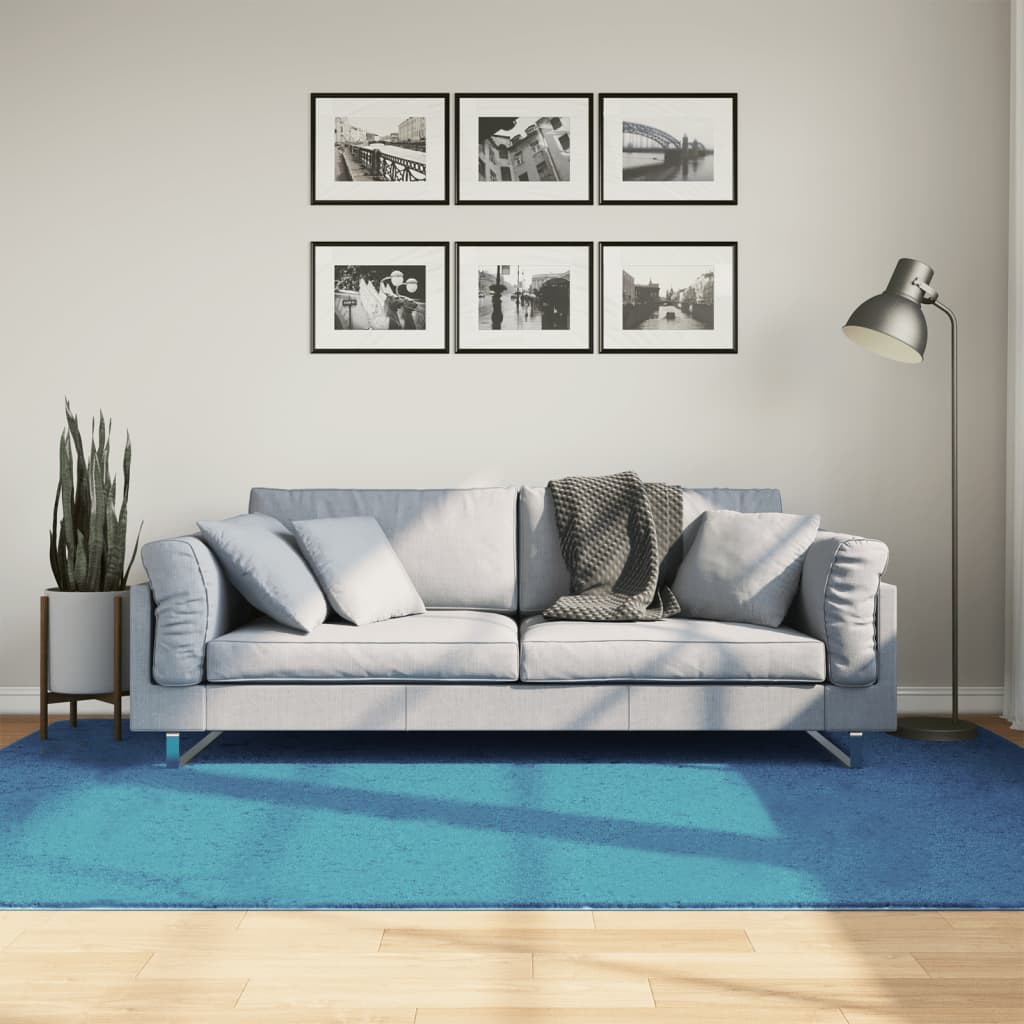 Rug OVIEDO Short Pile Turquoise 160x230 cm - Direct Imports
