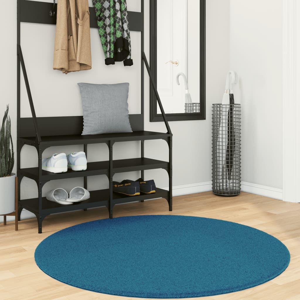 Rug OVIEDO Short Pile Turquoise 120 cm - Design Hut