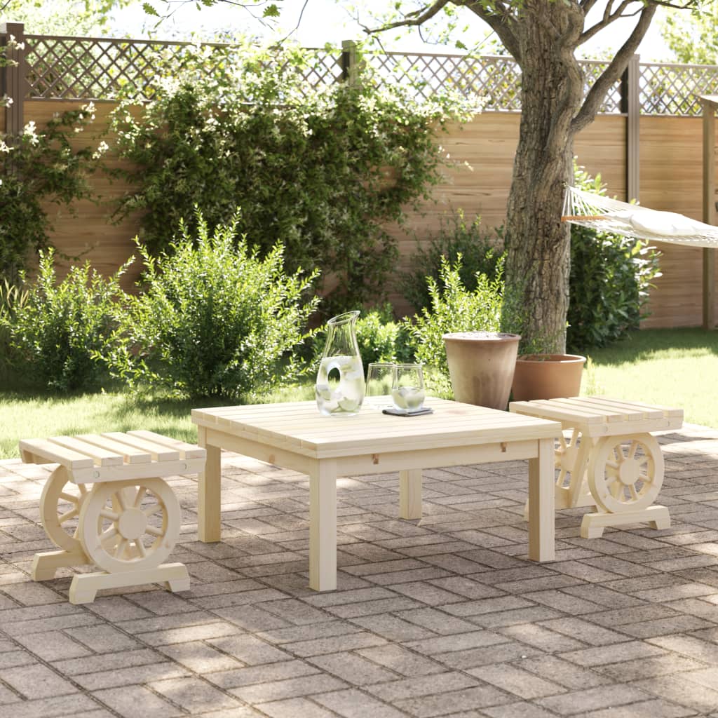 Garden Footstools 2 pcs Solid Wood Fir - The Home Maker