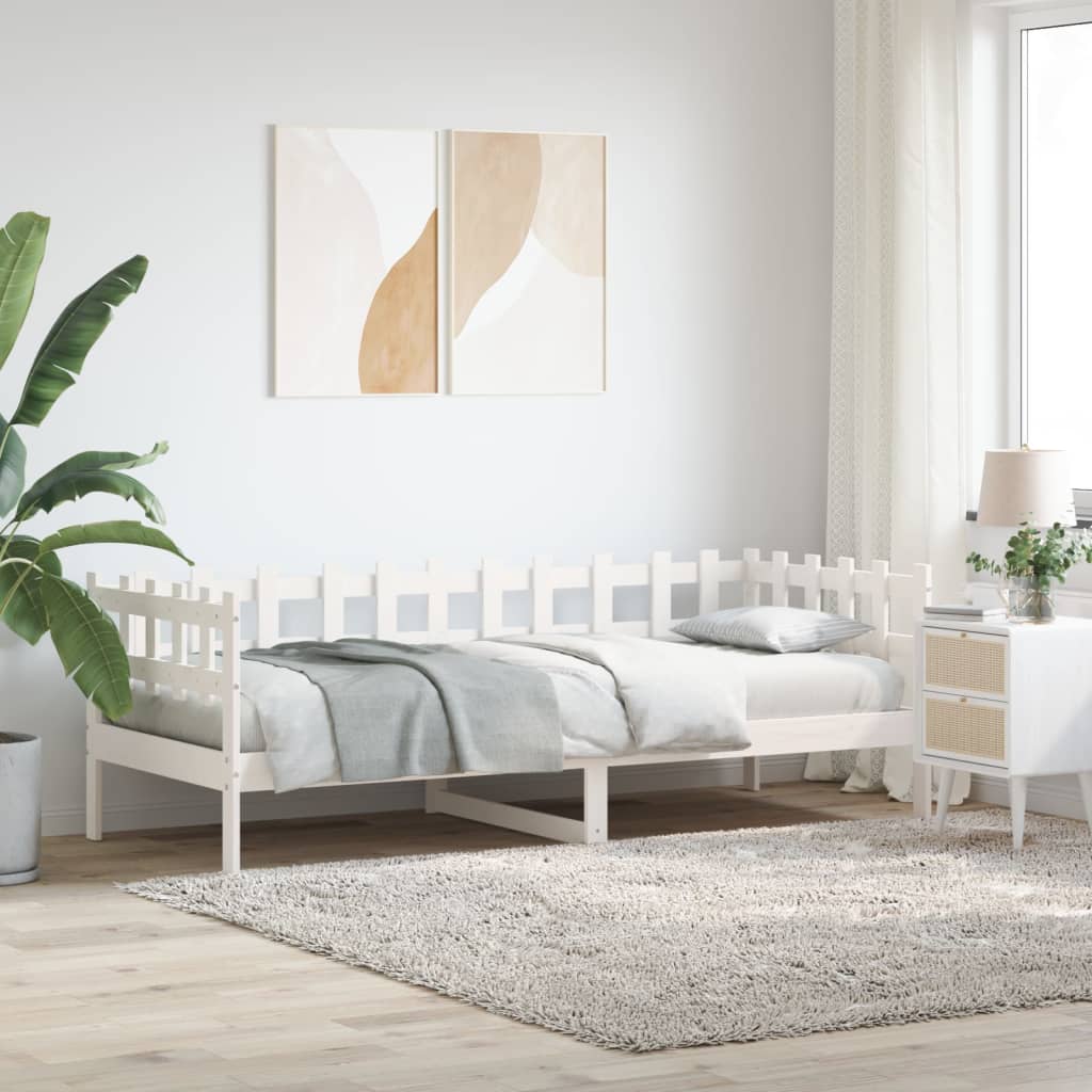 Day Bed White 80x200 cm Solid Wood Pine - Merkel Designers