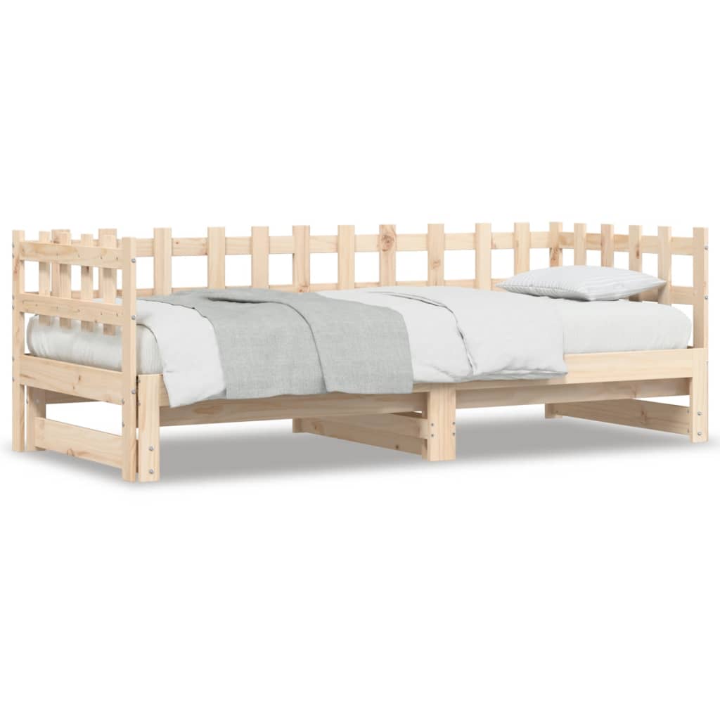 Pull-out Day Bed 2x(90x200) cm Solid Wood Pine - Brittle & Co