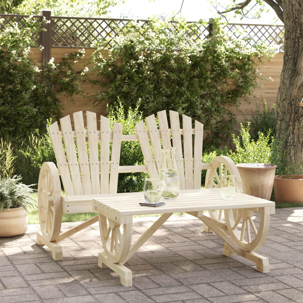 2 Piece Garden Lounge Set Solid Wood Fir - Design Hut
