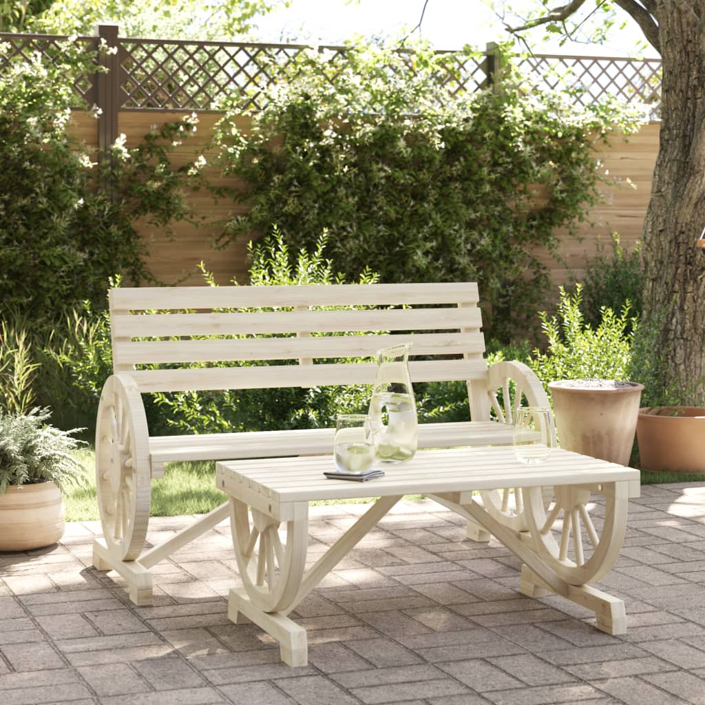 2 Piece Garden Lounge Set Solid Wood Fir - Merkel Designers