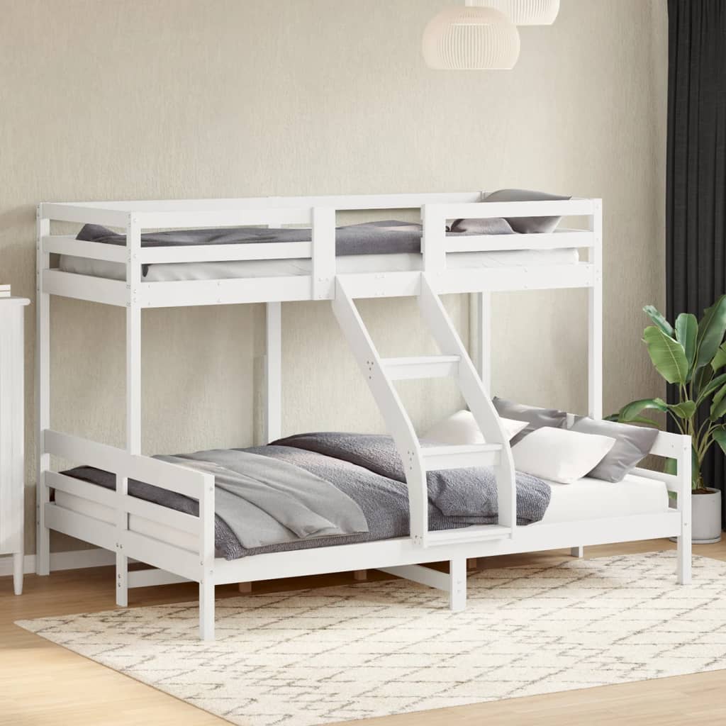 Bunkbed 80x200/140x200cm White Solid Wood - Merkel Designers
