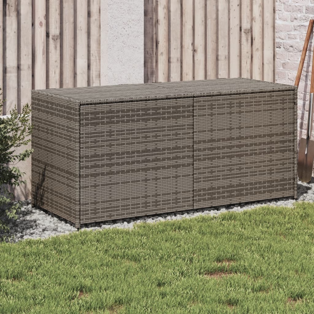 Garden Storage Box Grey 283L Poly Rattan - Style and Chic