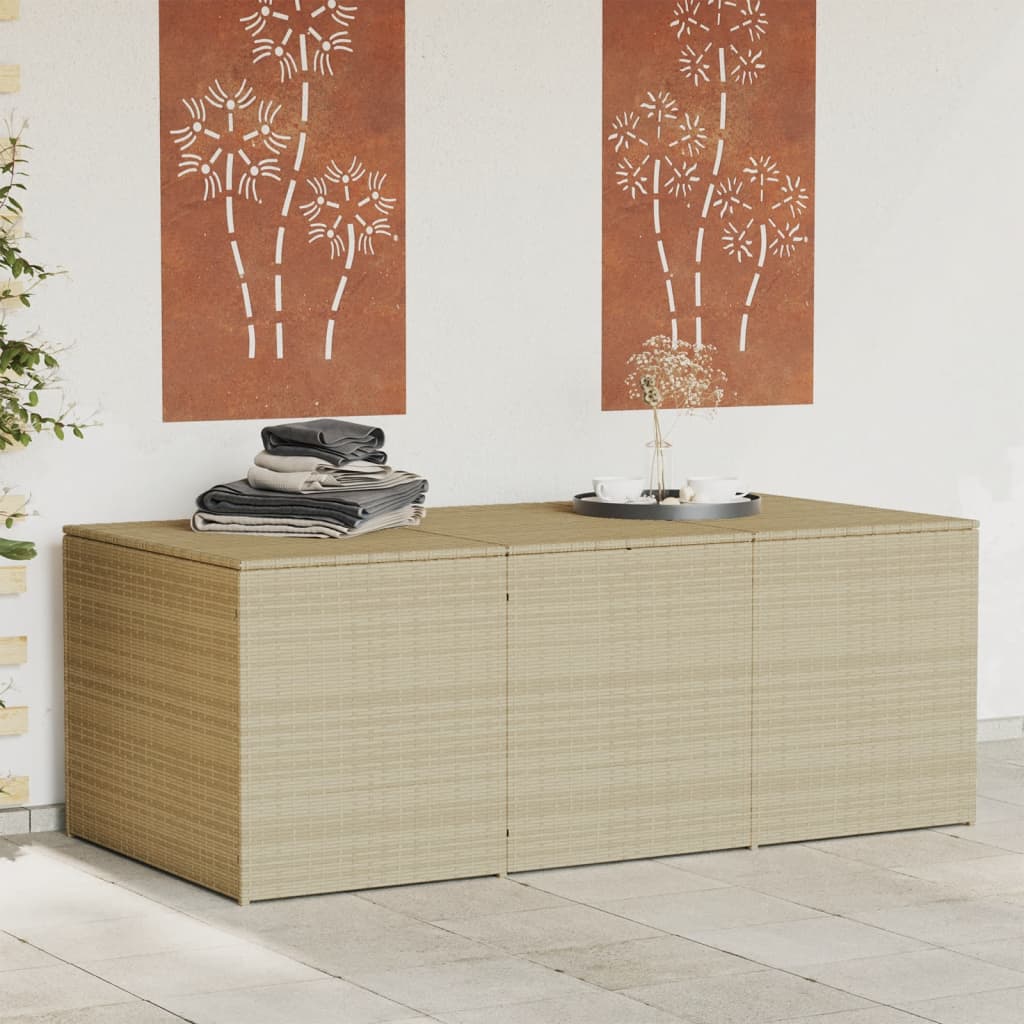 Garden Storage Box Mix Beige 984L Poly Rattan - Style and Chic