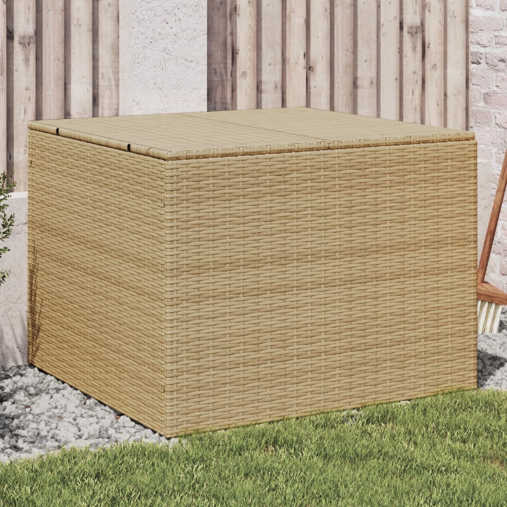 Garden Storage Box Mix Beige 291L Poly Rattan - The Home Maker