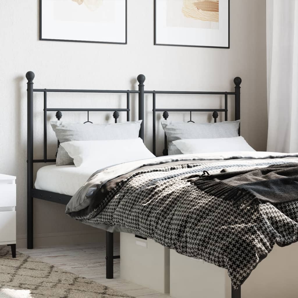 Metal Headboard Black 140cm - Direct Imports