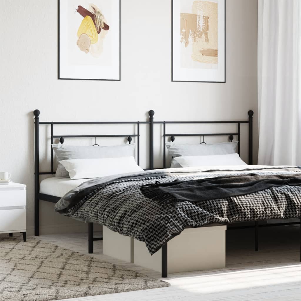 Metal Headboard Black 200cm - Merlin Deals