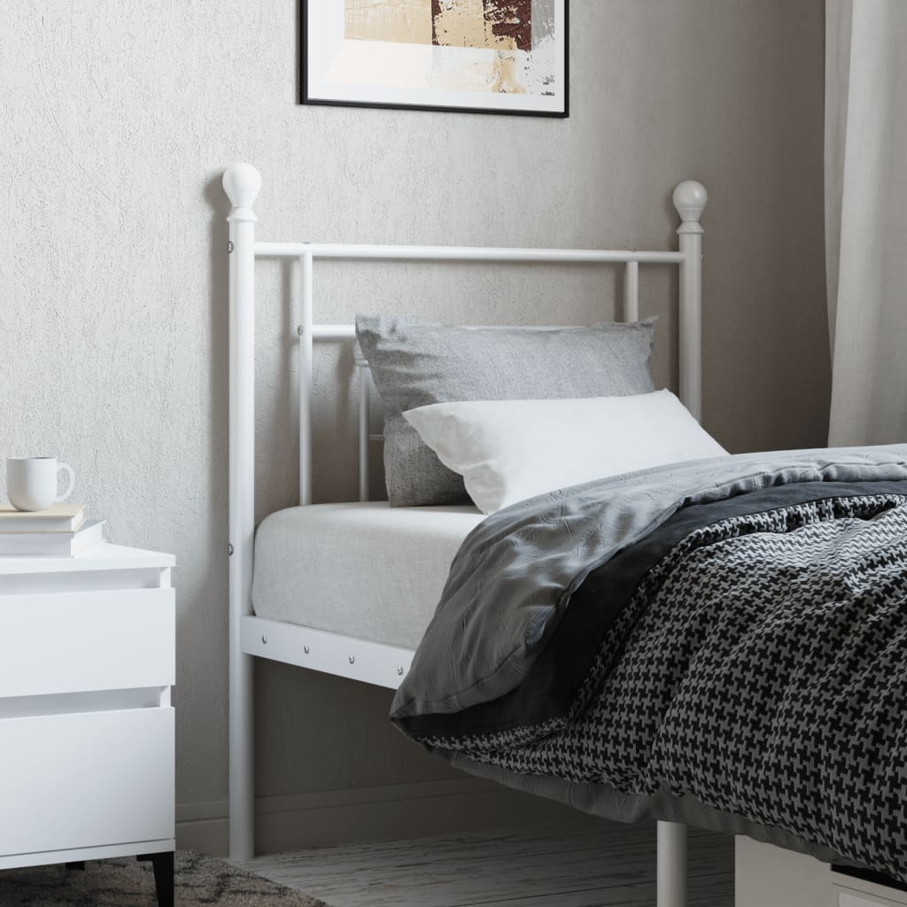 Metal Headboard White 75cm - Casper Homes