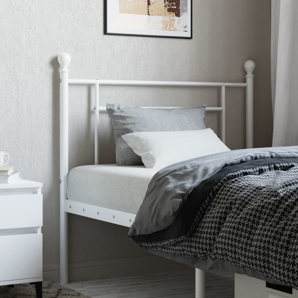 Metal Headboard White 100cm - All Things Good