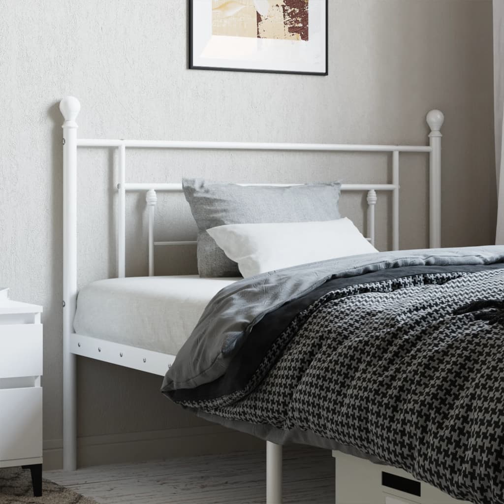 Metal Headboard White 107cm - Brittle & Co