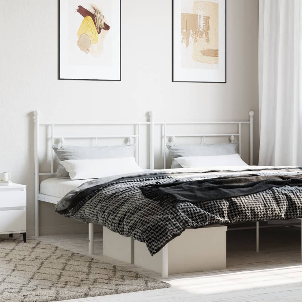 Metal Headboard White 200cm - Brittle & Co