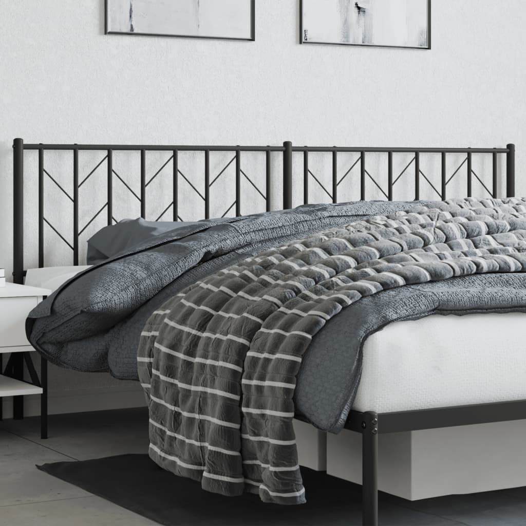 Metal Headboard Black 200cm - Casper Homes