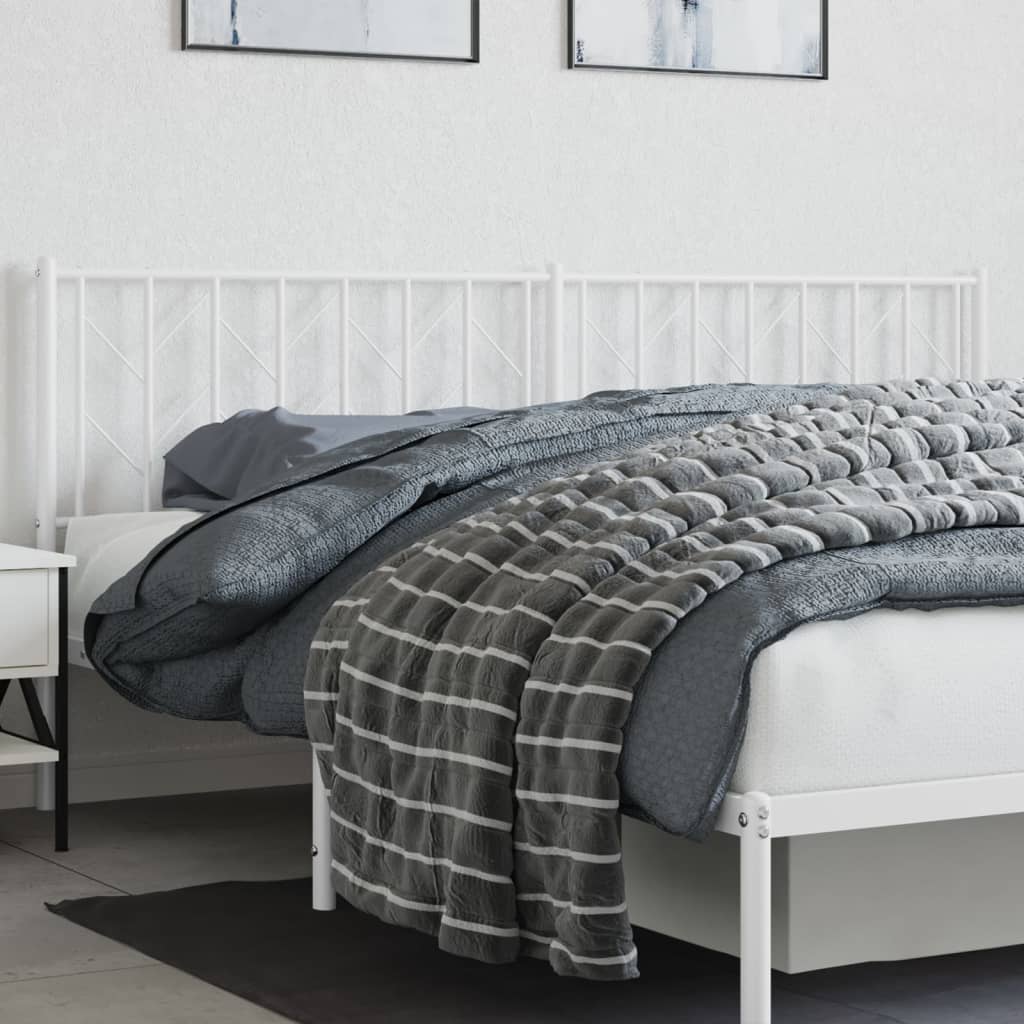 Metal Headboard White 193cm - Brittle & Co