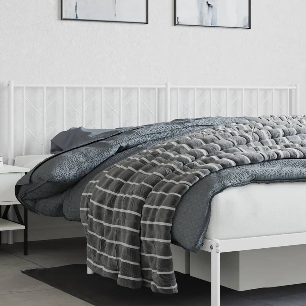 Metal Headboard White 200cm - Casper Homes