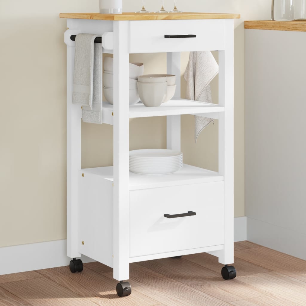 Kitchen Trolley MONZA 48x40x90 cm Solid Wood Pine - Casper Homes