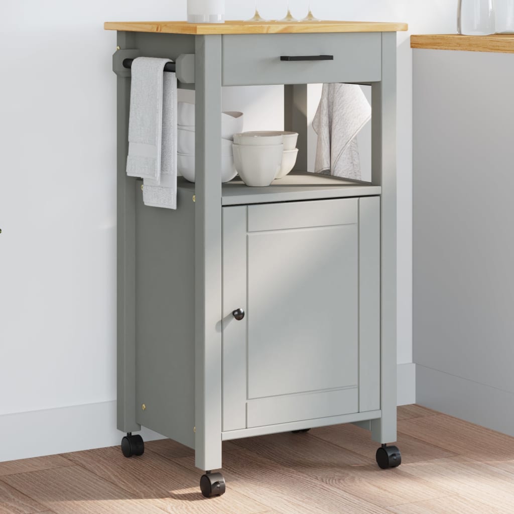 Kitchen Trolley MONZA 48x40x90 cm Solid Wood Pine - Brittle & Co