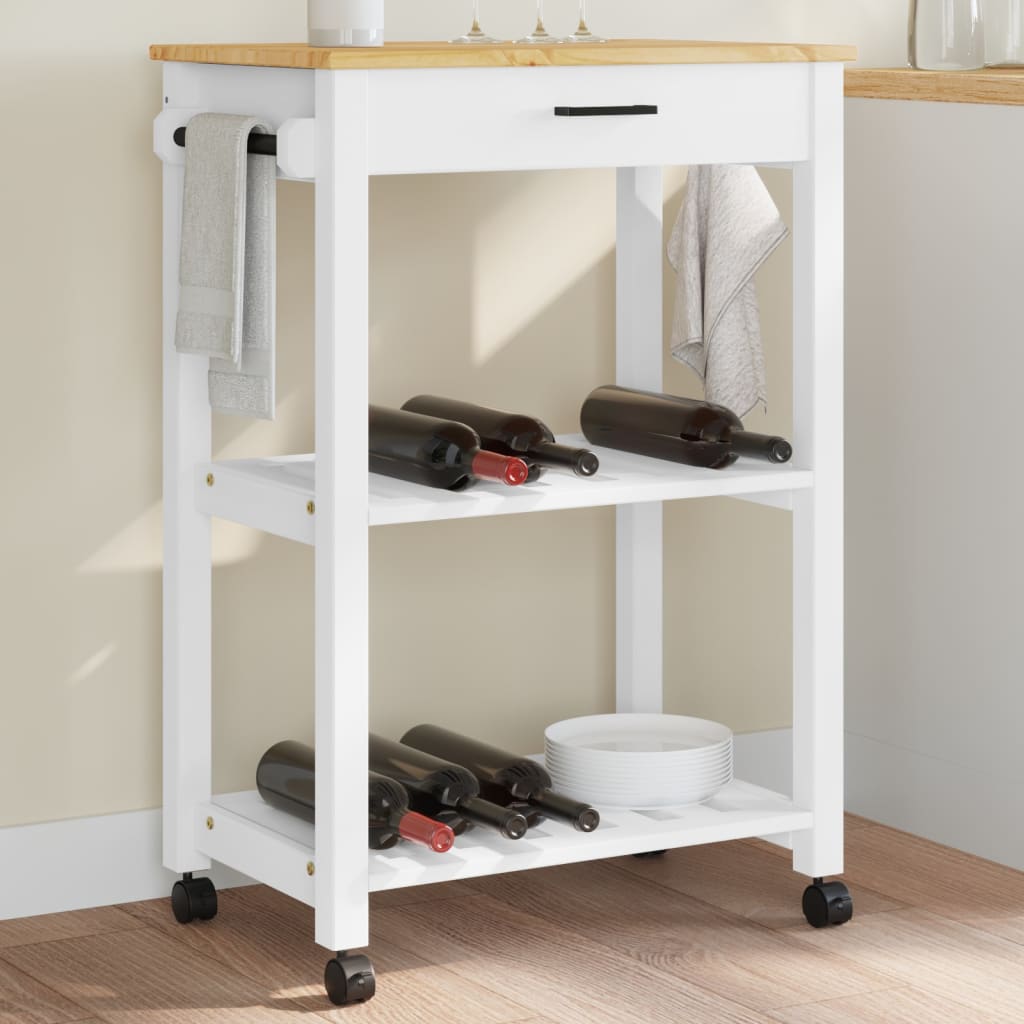 Kitchen Trolley MONZA 60x40x90 cm Solid Wood Pine - Casper Homes