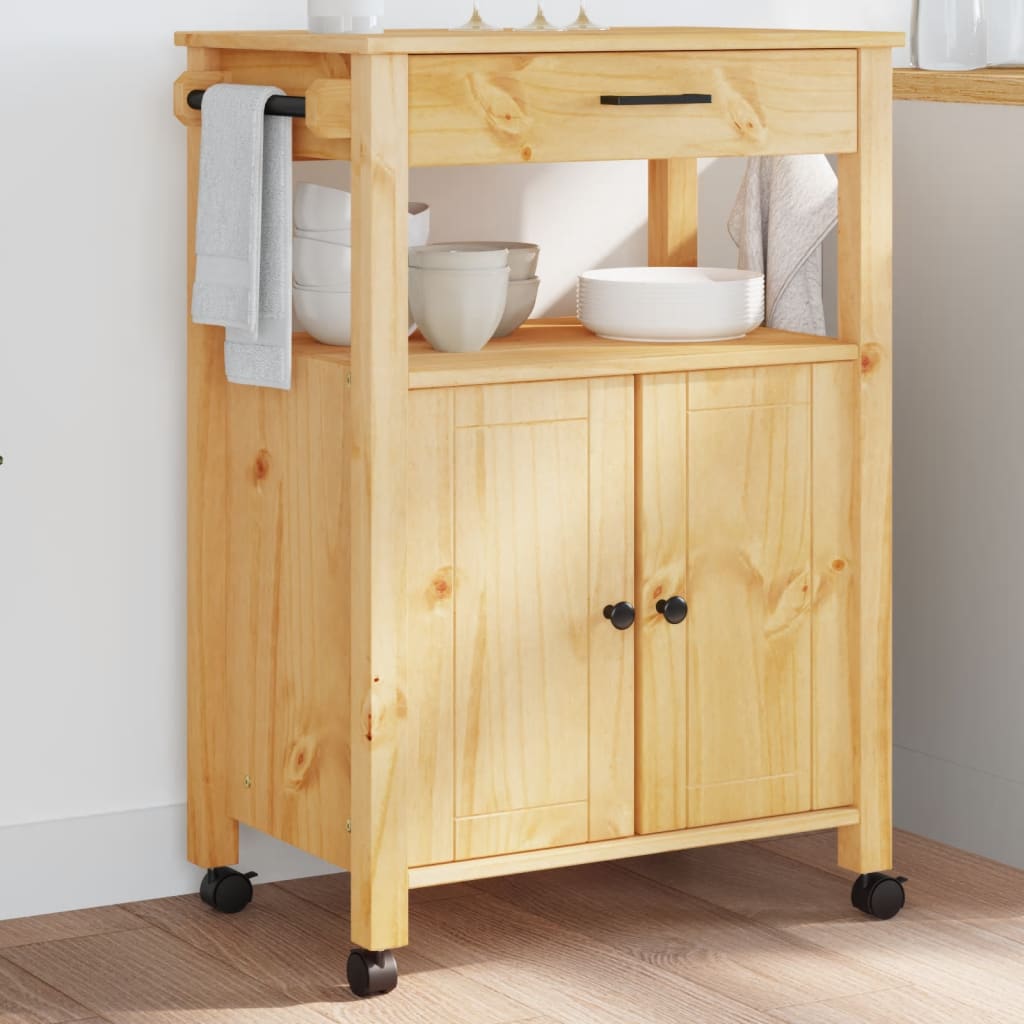 Kitchen Trolley MONZA 60x40x90 cm Solid Wood Pine - Merkel Designers