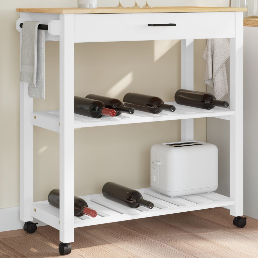 Kitchen Trolley MONZA 84x40x90 cm Solid Wood Pine - Casper Homes