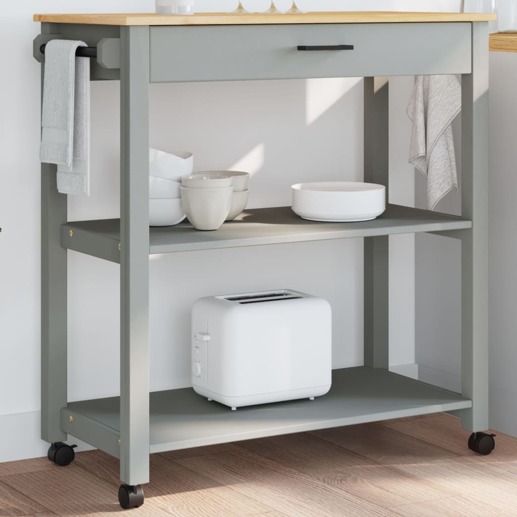 Kitchen Trolley MONZA 84x40x90 cm Solid Wood Pine - Merlin Deals