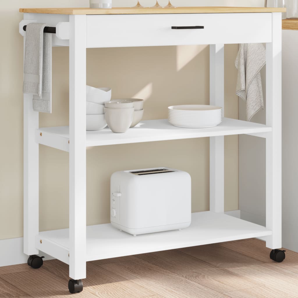 Kitchen Trolley MONZA 84x40x90 cm Solid Wood Pine - Brittle & Co