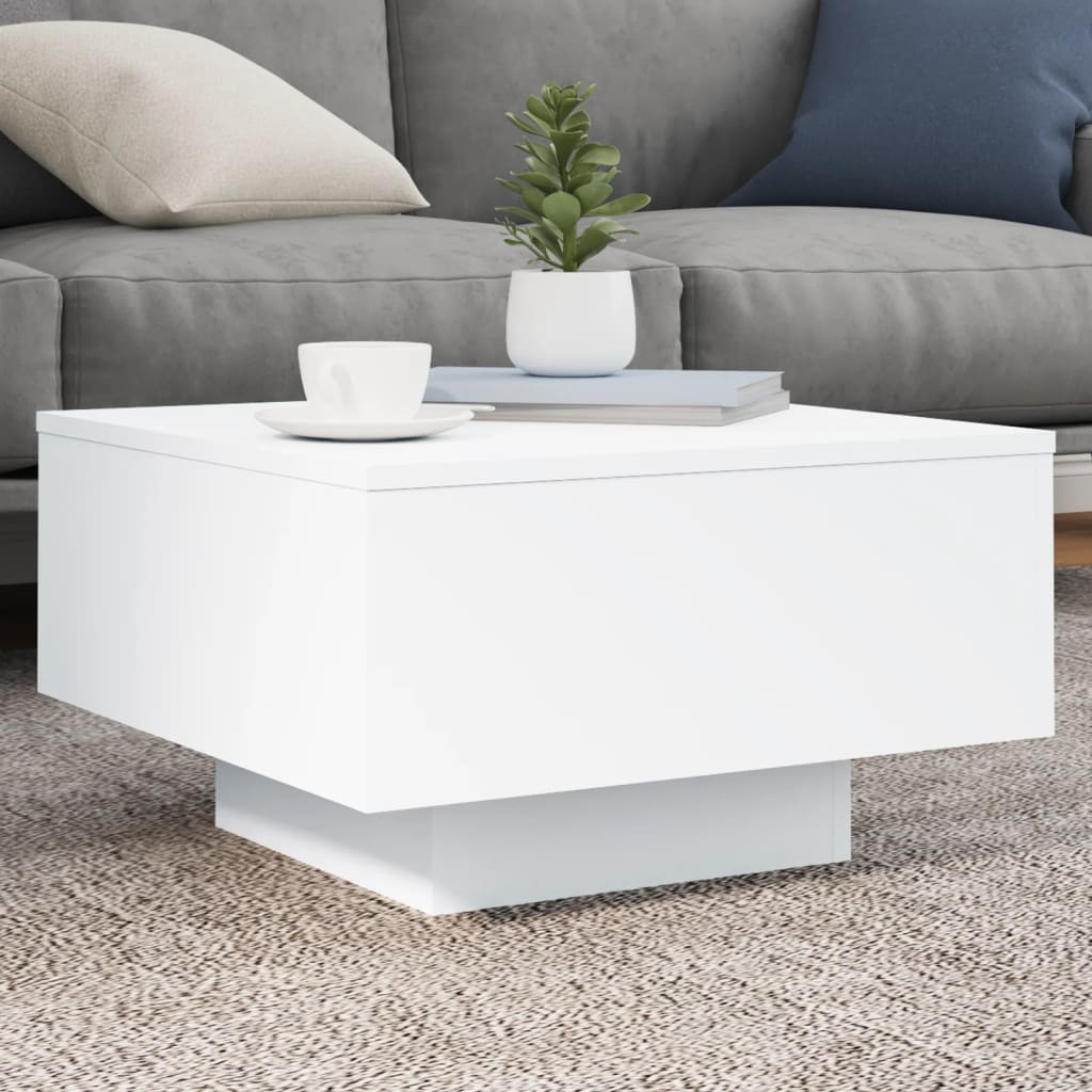 Coffee Table White 55x55x31 cm Engineered Wood - Direct Imports