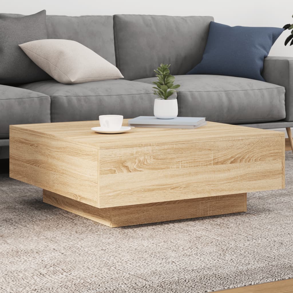 Coffee Table Sonoma Oak 80x80x31 cm Engineered Wood - Merlin Deals