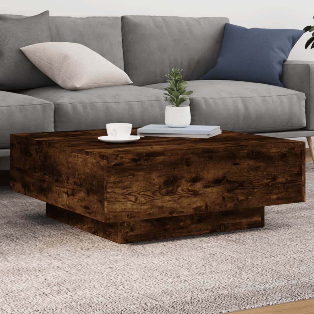 Coffee Table Smoked Oak 80x80x31 cm Engineered Wood - Casper Homes