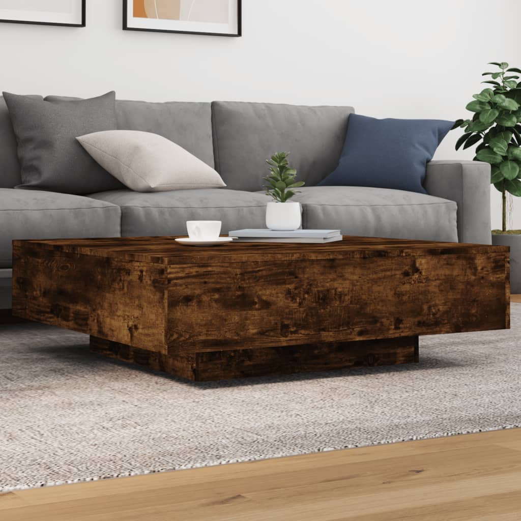 Coffee Table Smoked Oak 100x100x31 cm Engineered Wood - Direct Imports