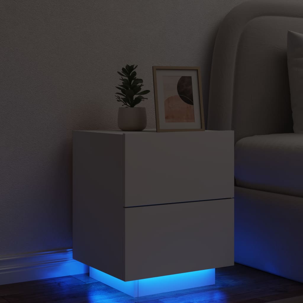 Bedside Table - CLARA Nightstand White 45cm - Sid & Sam