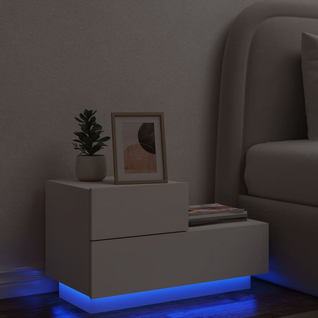 Bedside Table - ASTI Nightstand White 70cm - Merkel Designers