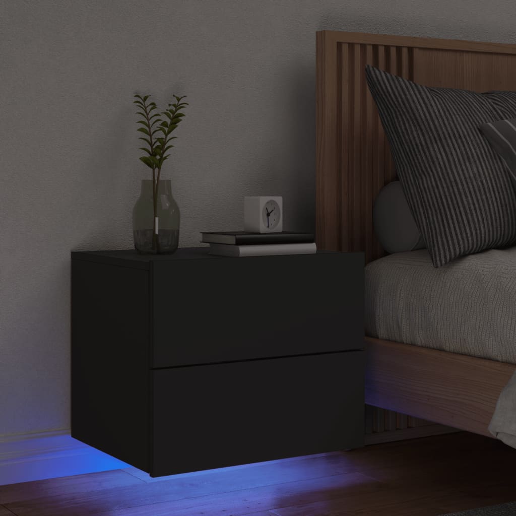 Bedside Table - Jemi Gus Nightstand Black 50cm - Casper Homes