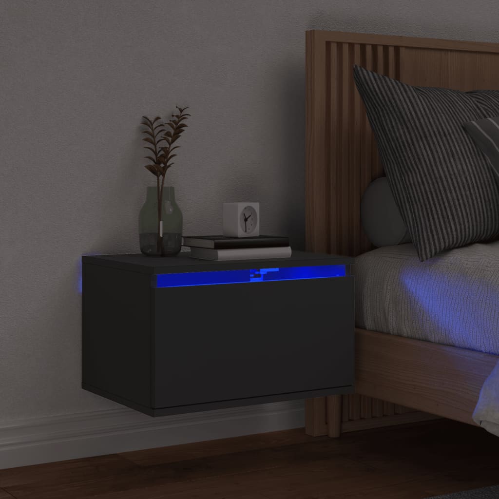 Bedside Table - Jemi Alf Nightstand Black 50cm - Discount Dealers