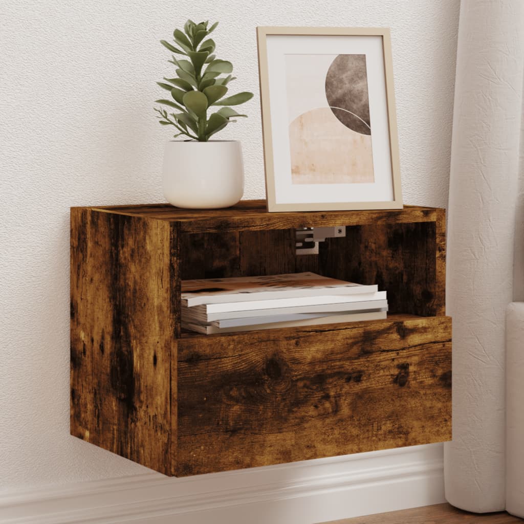 TV Wall Cabinets 2 pcs Smoked Oak 40x30x30 cm Engineered Wood - Casper Homes