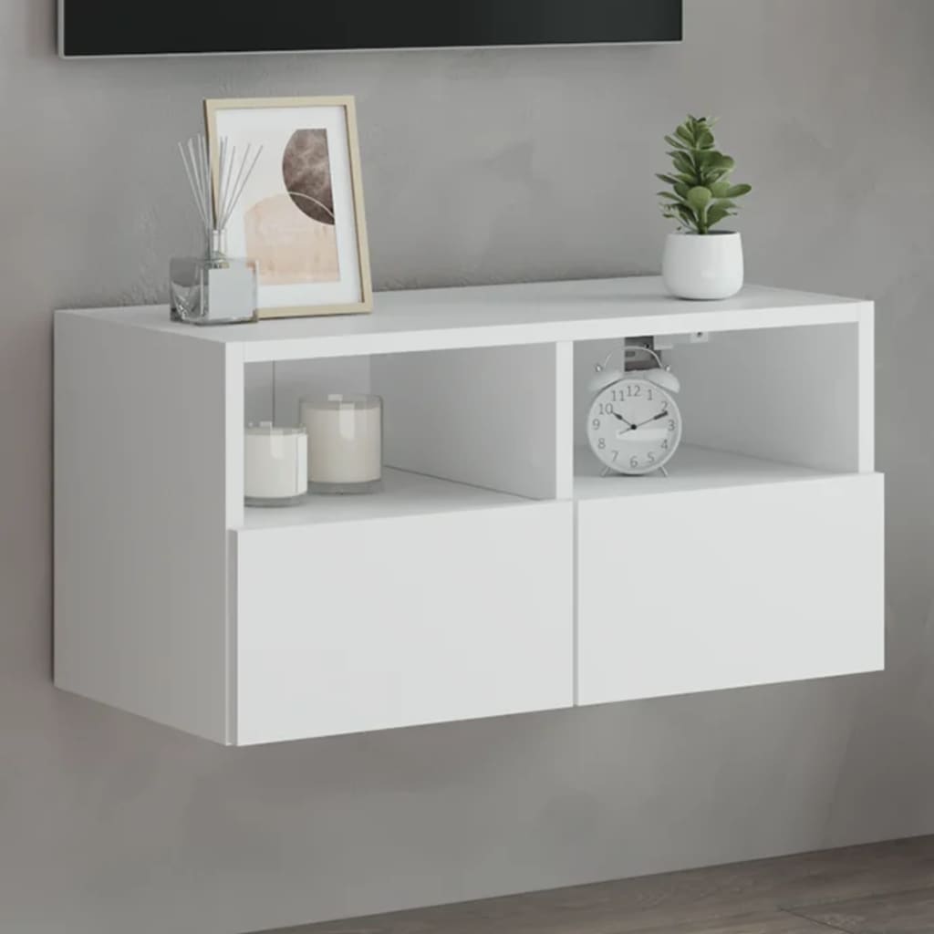 TV Wall Cabinet White 60x30x30 cm Engineered Wood - Casper Homes
