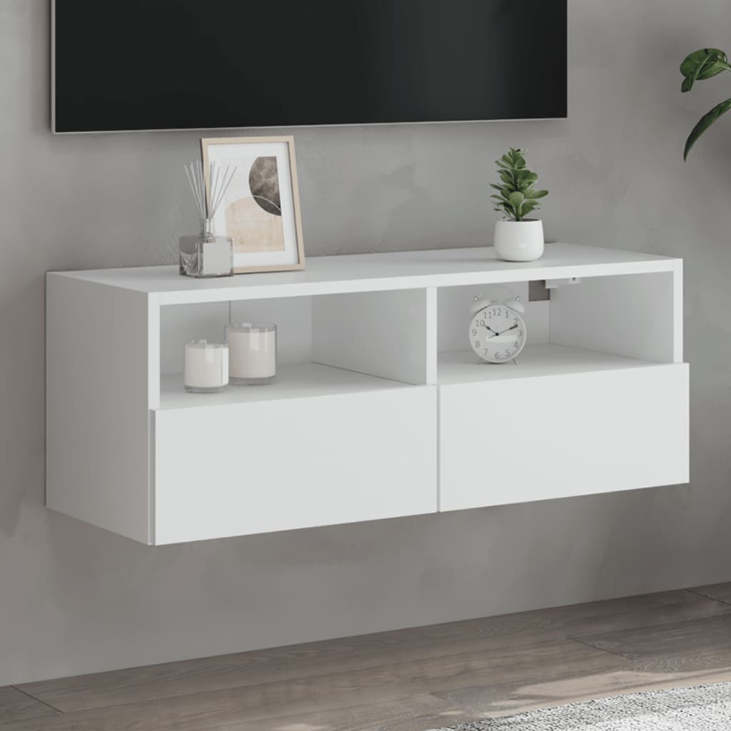 TV Wall Cabinet White 80x30x30 cm Engineered Wood - Style and Chic