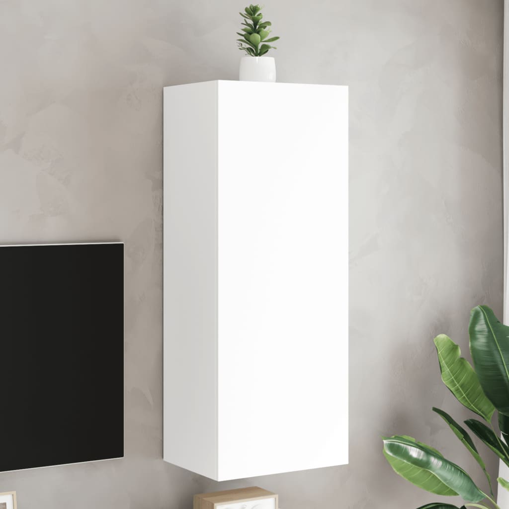 TV Wall Cabinet White 40.5x30x102 cm Engineered Wood - Direct Imports