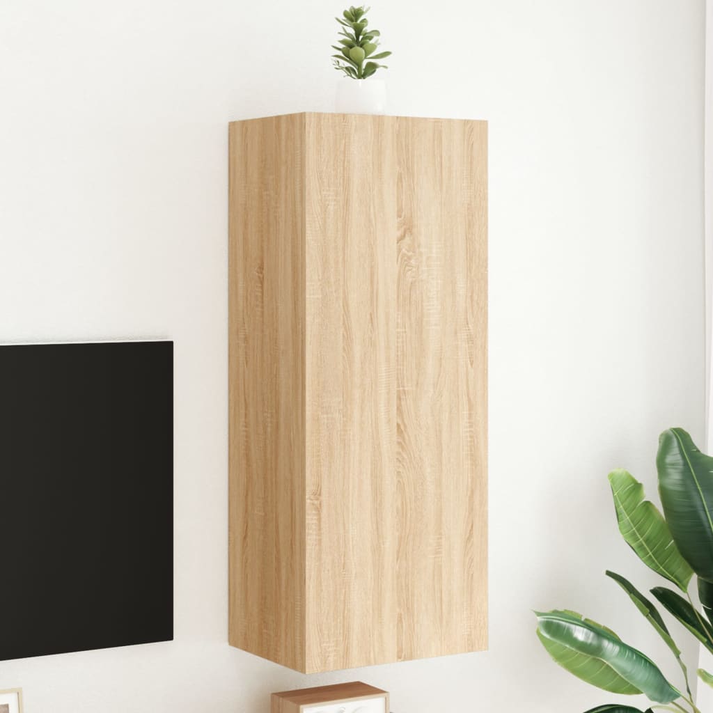 TV Wall Cabinet Sonoma Oak 40.5x30x102 cm Engineered Wood - Direct Imports
