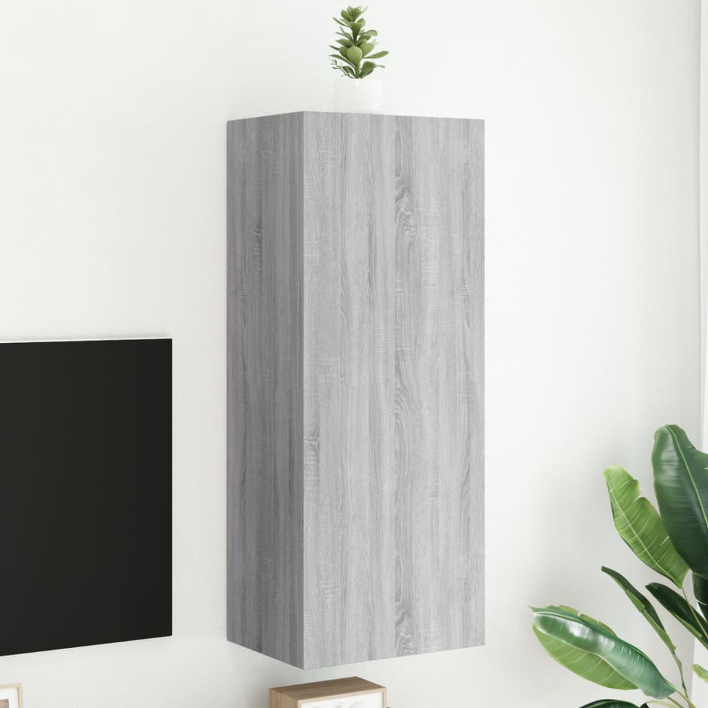 TV Wall Cabinet Grey Sonoma 40.5x30x102 cm Engineered Wood - Merlin Deals