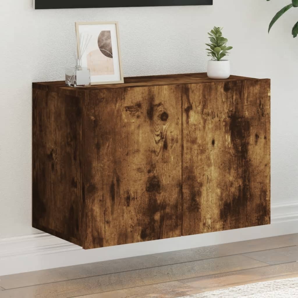 TV Cabinet Wall-mounted Smoked Oak 60x30x41 cm - Direct Imports