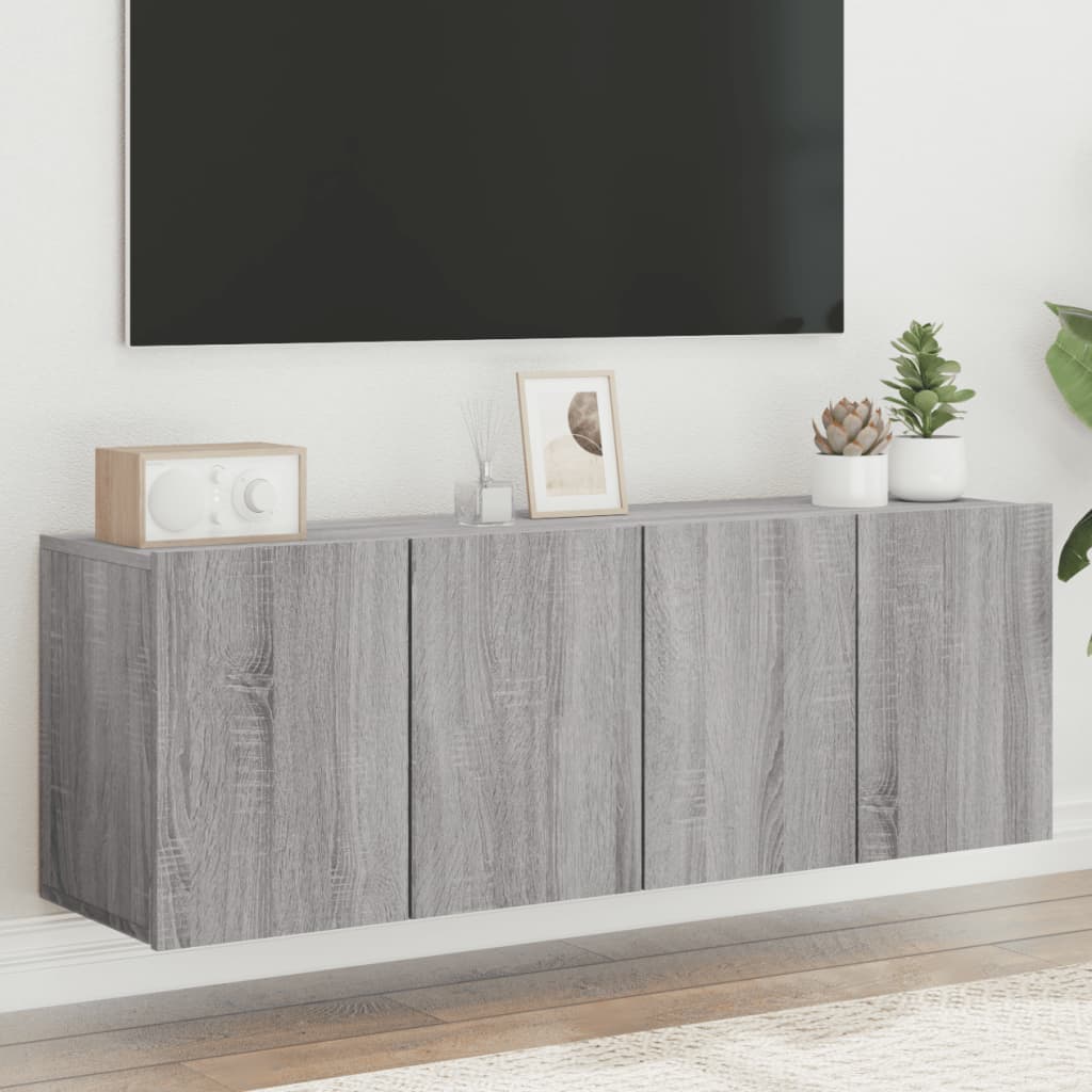 TV Cabinets Wall-mounted 2 pcs Grey Sonoma 60x30x41 cm - Brittle & Co
